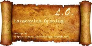 Lazarovits Orsolya névjegykártya