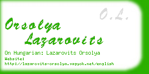 orsolya lazarovits business card